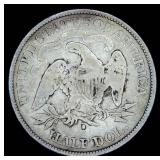 1877-S Seated Liberty Half Dollar, VG, Strike Doubling at Date