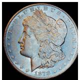 AU 1878-S Morgan Silver Dollar, details