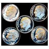 (5) 90% Proof Silver Roosevelt Dimes