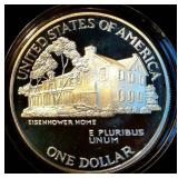 Proof 1990 90% Silver Dollar Eisenhower Commemorative, .773 ASW