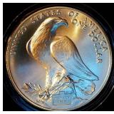 Gem BU 1984 90% Silver Dollar Los Angeles Olympiad Commemorative, .773 ASW