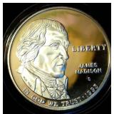 Proof 1995 90% Silver Dollar James Madison Commemorative, .773 ASW