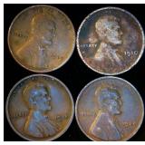 1909 VDB & (3) Less Common Wheat Cents