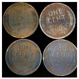 1909 VDB & (3) Less Common Wheat Cents