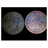 Rough 1847 & 1850 Large Cents