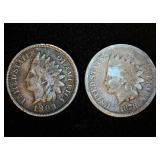 Semi Key 1878 Plus VF+ 1893 Indian Cents