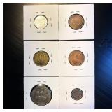 Collection of (6) Tougher Find World Coins