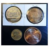 1972 Martelle IA Centennial, 1961 Johnson Co Kansas Centennial, Oz of Copper, & 2000 Sac Dollar