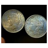 (2) Circulated Silver Dollars, 1.5 OzT TSW