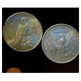 (2) Circulated Silver Dollars, 1.5 OzT TSW