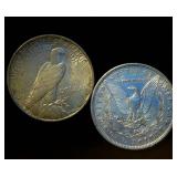 (2) Circulated Silver Dollars, 1.5 OzT TSW