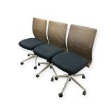 Set of 3 Steelcase Jersey Armless Task Chairs