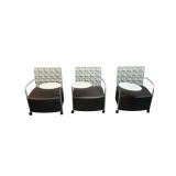 Three Tablet Chairs with Front Wheels