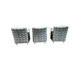 Three Tablet Chairs with Front Wheels