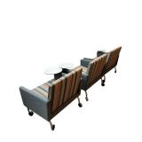 Three Tablet Chairs on Wheels
