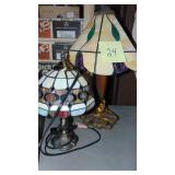 2- Leaded Glass Table Lamps