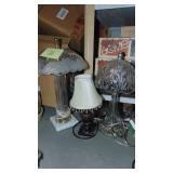 3 Table Lamps, 2 Crystal and 1 other one.