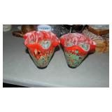 2- Art Glass Vases, 7" tall