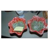 2- Art Glass Vases, 7" tall