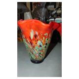 2- Art Glass Vases, 7" tall