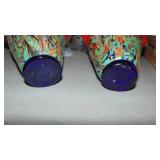 2- Art Glass Vases, 7" tall