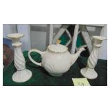 Lenox Teapot and Candlesticks