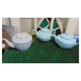 3- Light Blue Teapots, Hull and Other