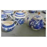 Assorted Blue Willow, 2-Teapots and Cremer