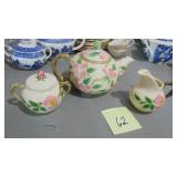Franciscan Desert Rose Teapot, Sugar and Creamer
