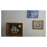 Colonial Queen Ship Picture and 2 Oil on Canvas Prints