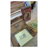 Post Office Box Front, Slag Tin and Paperweight