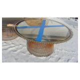 Vintage Metal Chair, Footstool and Table