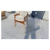 Vintage Wire Armchair and Wood Armchair