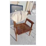 Vintage Wire Armchair and Wood Armchair