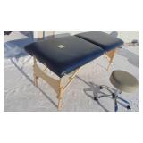 Folding Massage Table and Rolling Stool. Missing Head Rest