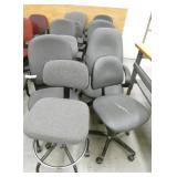 Lot of 10 grey color office chairs