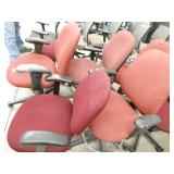 Lot of 13 red color office chairs