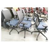 Lot of 6 Blue office chairs with mesh back
