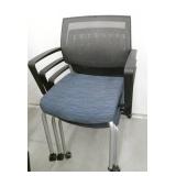 Lot of 8 stacking blue office chairs