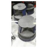 2 blue step stools