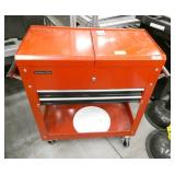 Red tool box on wheels