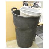 3 garbage cans and contents