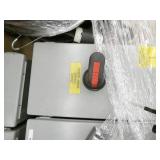 Pallet with electrical cords and conduit, and 4 disconnect switches