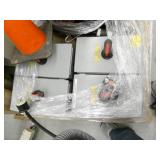 Pallet with electrical cords and conduit, and 4 disconnect switches