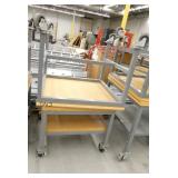 Two tables on wheels 31x34x29 and 30x30x25