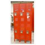 Two Red locker sections and One Black section
