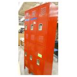 Two Red locker sections and One Black section