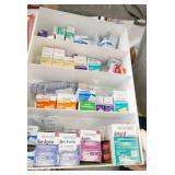 Pallet of First Aid, waste baskets