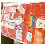 Pallet of First Aid, waste baskets