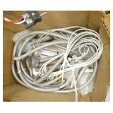 garage shelving and 2 door cabinet with contents